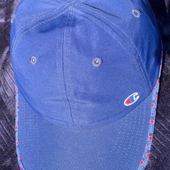 Womens Blue Champion Adjustable Baseball Hat Outdoor Cap Workout Hat - Picture 7 of 10